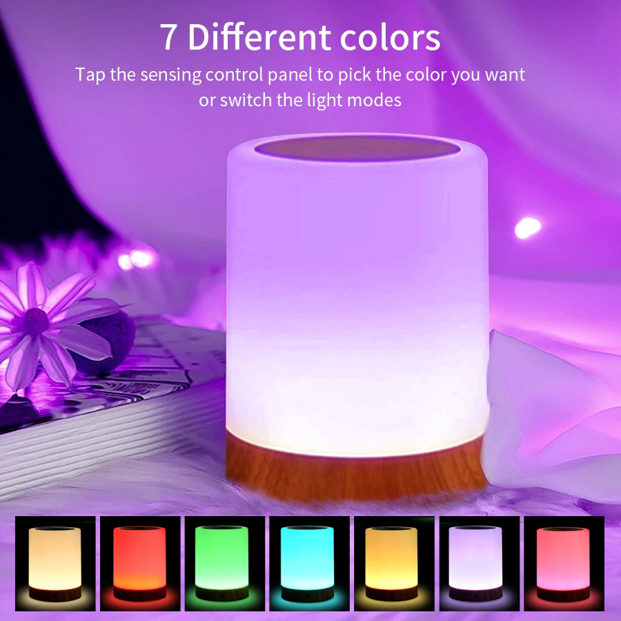 LED Tafellamp met Kleurenverlichting – USB Oplaadbaar – Decoratieve Nachtlamp