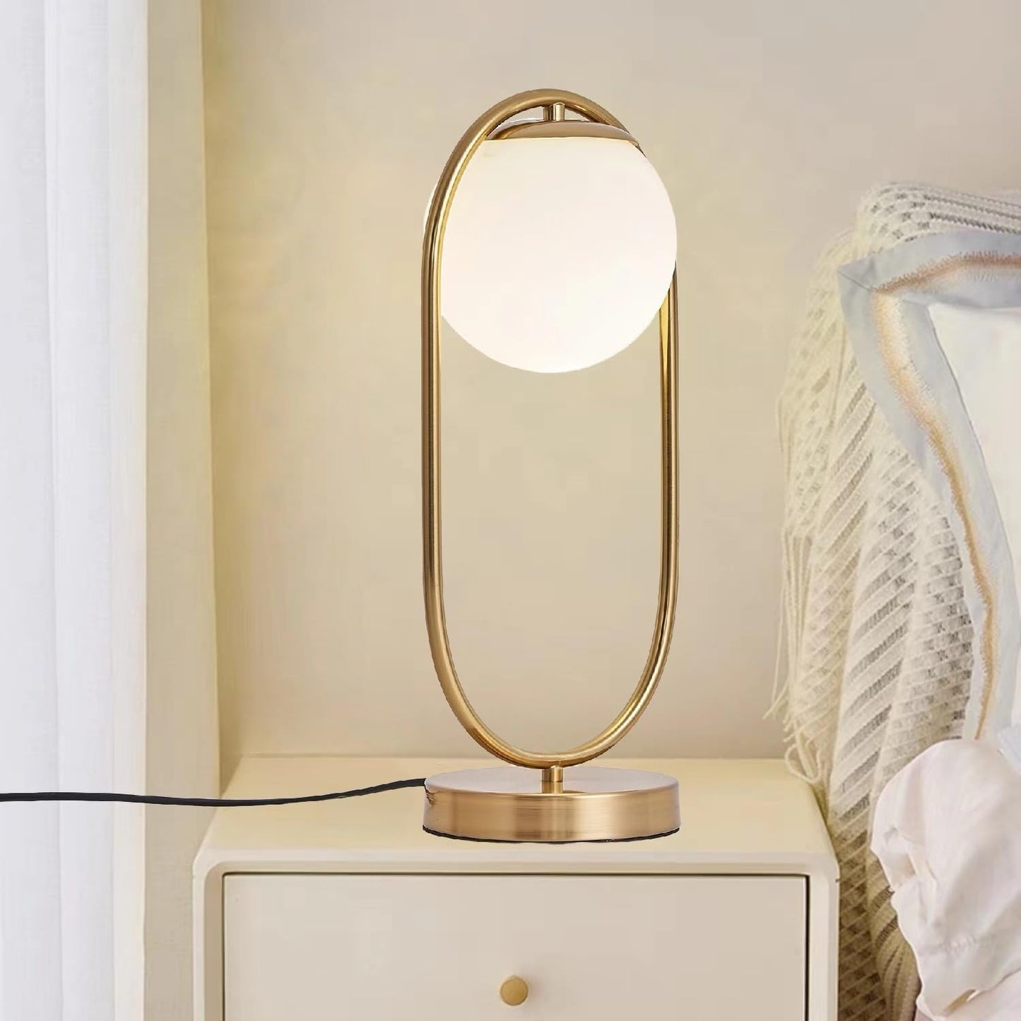 Luxe Mid-Century Tafellamp – Nachtlamp voor Slaapkamer en Bureau