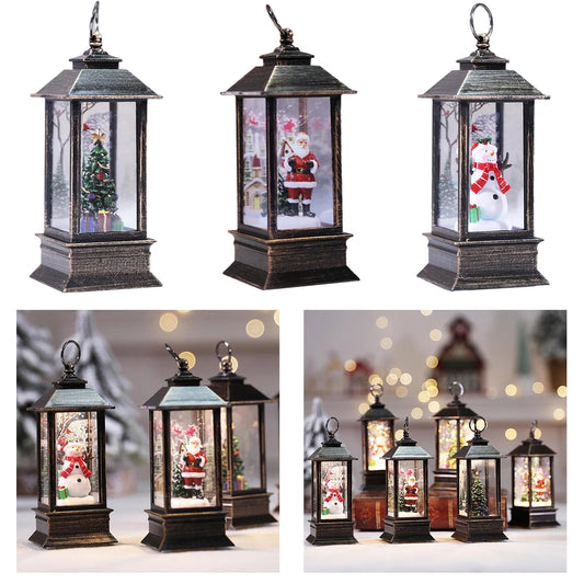 Draagbare Glitter-Swirl Lantaarn – LED Glow Accent Licht & Sneeuwbol