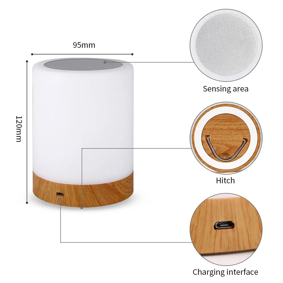 LED Tafellamp met Kleurenverlichting – USB Oplaadbaar – Decoratieve Nachtlamp