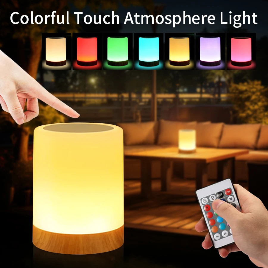 LED Tafellamp met Kleurenverlichting – USB Oplaadbaar – Decoratieve Nachtlamp