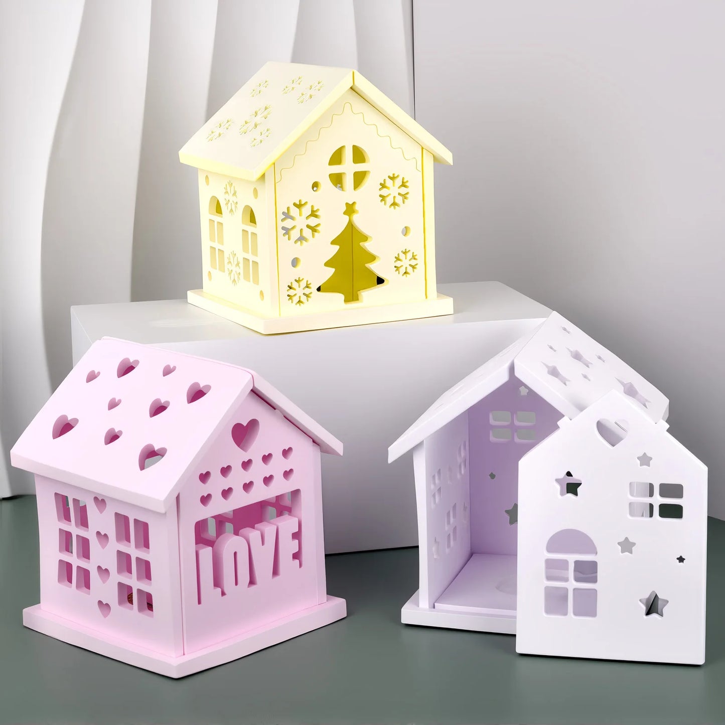 3D Huis Siliconen Mal – DIY Kerstboom, Ster & Hart