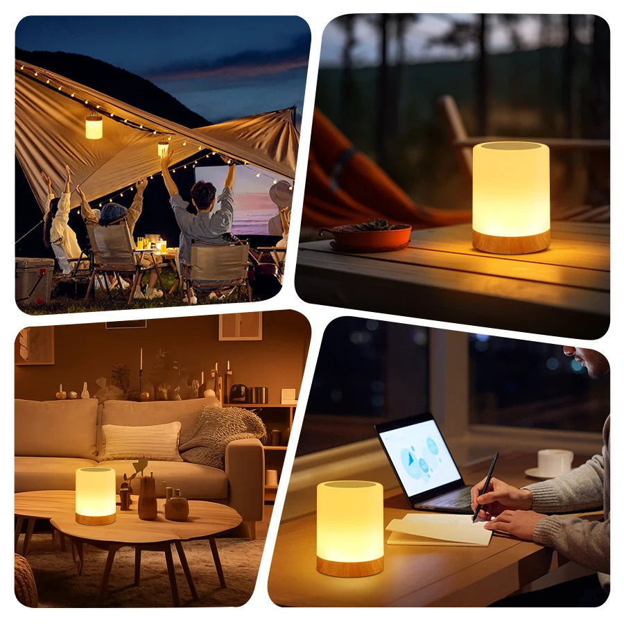 LED Tafellamp met Kleurenverlichting – USB Oplaadbaar – Decoratieve Nachtlamp