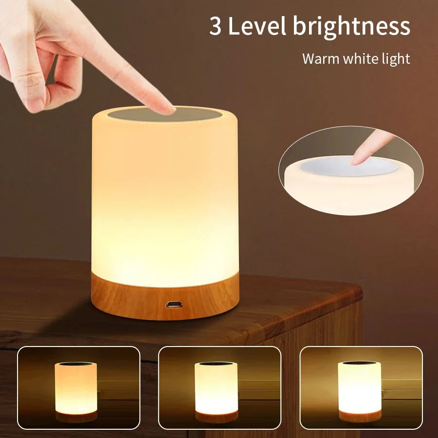 LED Tafellamp met Kleurenverlichting – USB Oplaadbaar – Decoratieve Nachtlamp