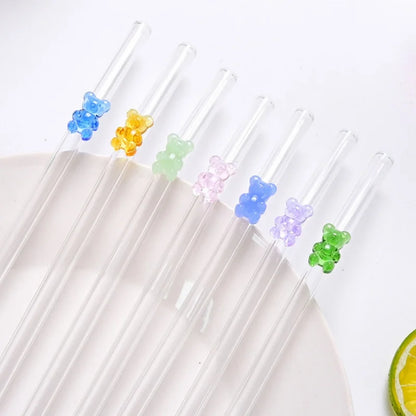 Glazen Beerrietjes – 8-delige Set met Borsteltjes 🧸✨