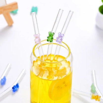 Glazen Beerrietjes – 8-delige Set met Borsteltjes 🧸✨