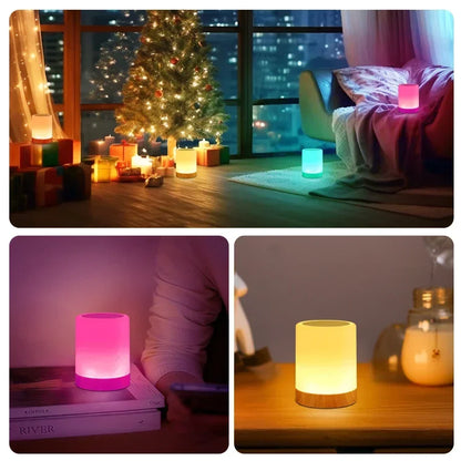 LED Tafellamp met Kleurenverlichting – USB Oplaadbaar – Decoratieve Nachtlamp