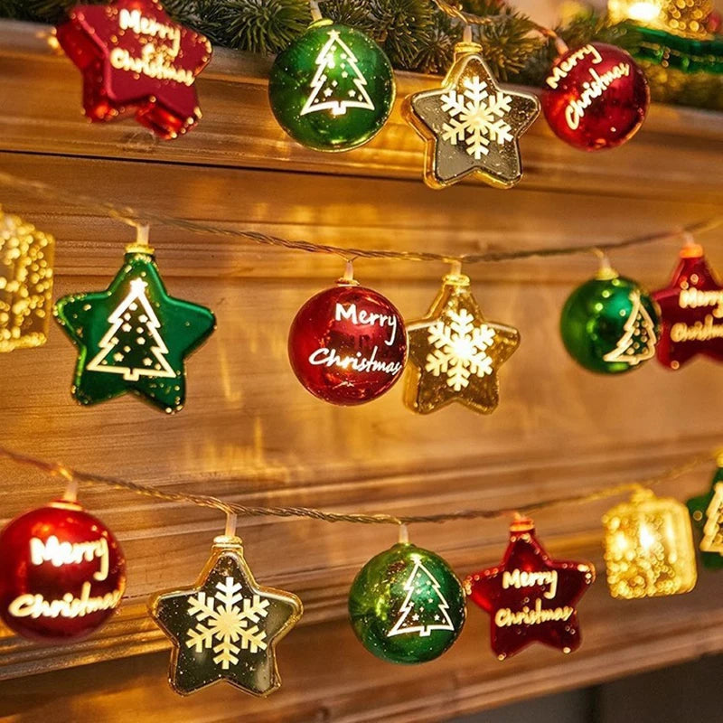 Kerst Lichtslinger met Sterren, Bollen & Figuren – Stijlvol tijdens de Feestdagen