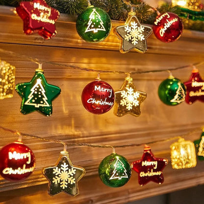 Kerst Lichtslinger met Sterren, Bollen & Figuren – Stijlvol tijdens de Feestdagen