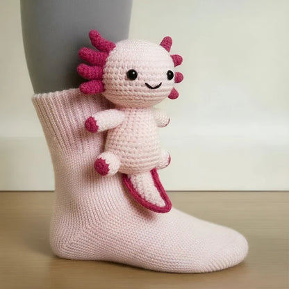 Handgemaakte Warme One-Size Sokken met Schattig Dierenontwerp