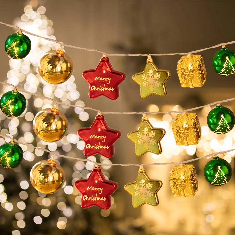 Kerst Lichtslinger met Sterren, Bollen & Figuren – Stijlvol tijdens de Feestdagen