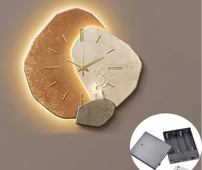 Stille steenlook wandklok – Minimalistisch & Stil