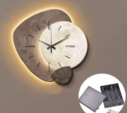 Stille steenlook wandklok – Minimalistisch & Stil