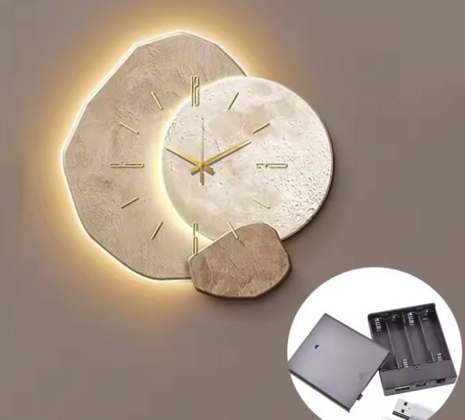 Stille steenlook wandklok – Minimalistisch & Stil