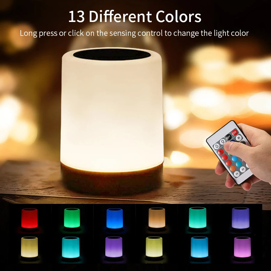 LED Tafellamp met Kleurenverlichting – USB Oplaadbaar – Decoratieve Nachtlamp